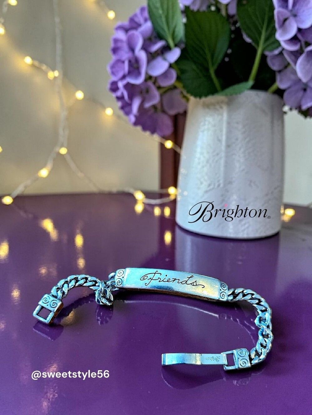 BRIGHTON "Friends" Silver ID Style Chunky Bracelet TIMELESS!